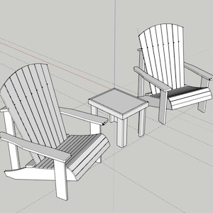Cutting plan for two chairs and a garden table