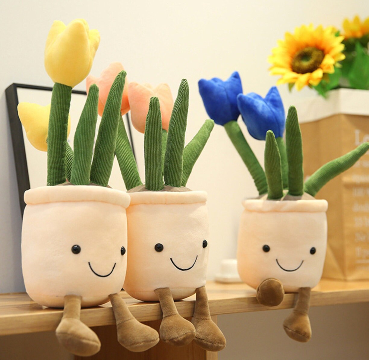 Smiling Potted Plant Plush Toy Fake Plant Cute Gift Boyfriend | Etsy