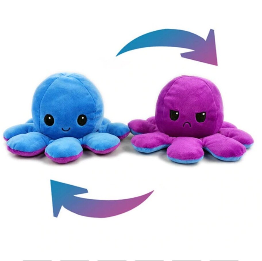 International Orders Happy / Mad Octopus Reversible Plush | Etsy