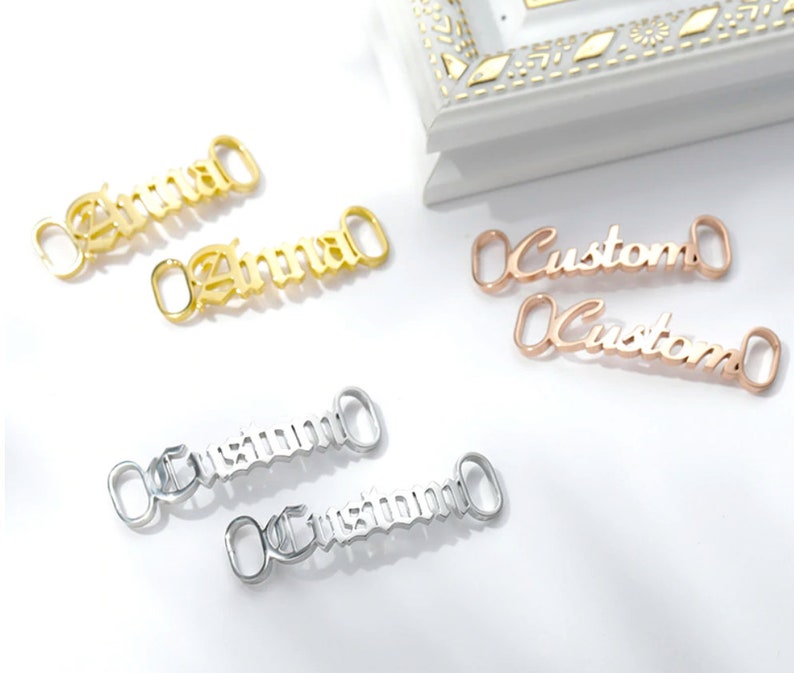 Custom Shoelace Nameplate Trainer Tags Shoelace Charms Etsy