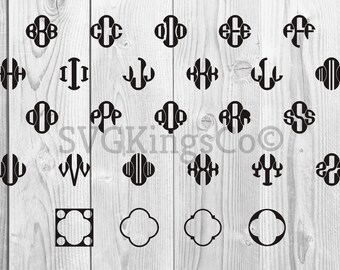 Clover Monogram Letters, alphabet font, initials, Cutting file download SVG, eps, DXF, CDR, for Silhouette Cameo or Cricut