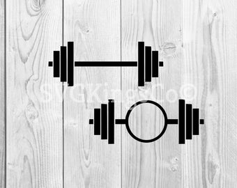 Barbell SVG, GYM SVG, Monogram Barbell Svg, Workout Svg, Cricut Cut Files, Silhouette Cut Files