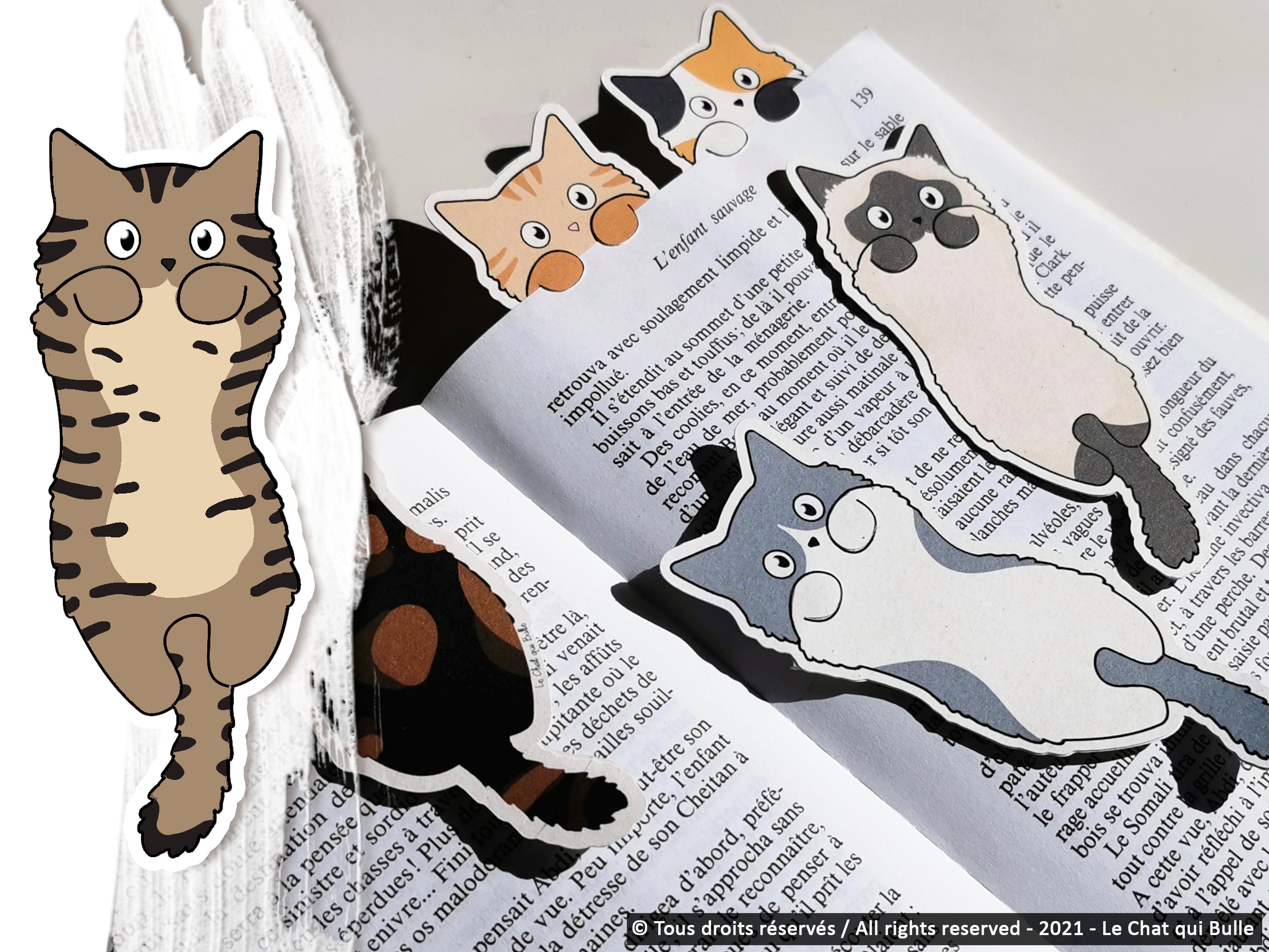 Bookmarks Cats Long Hair Recycled Cardboard
