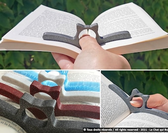 Porte-pages de livre chat, bague de lecture