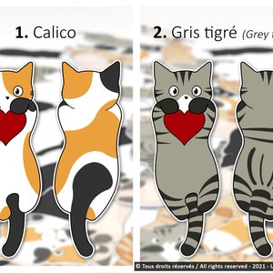 Gerecycleerde boekenleggers van verliefde katten afbeelding 3