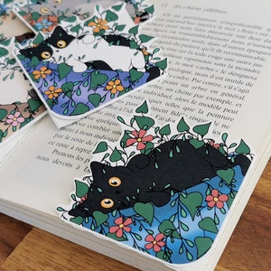 Recycled bookmarks cat in a flowerpot corner bookmarks corner bookmark image 1