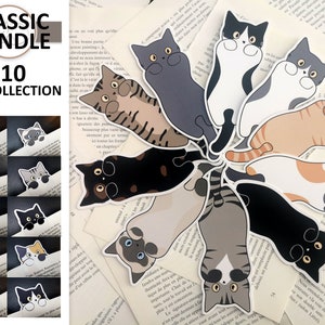 10 laminerade bokmärken, komplett kollektion - Klassiskt kattpaket