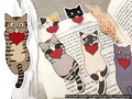 Recycled bookmarks cats in love product logo
