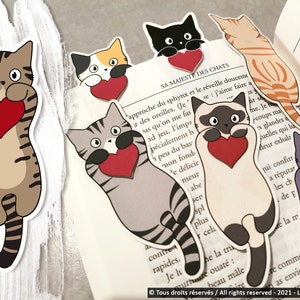 Recycled bookmarks cats in love