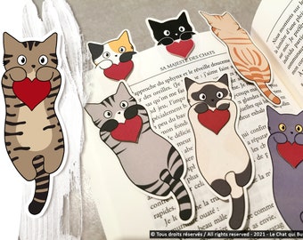 Marque-pages recyclés chats amoureux