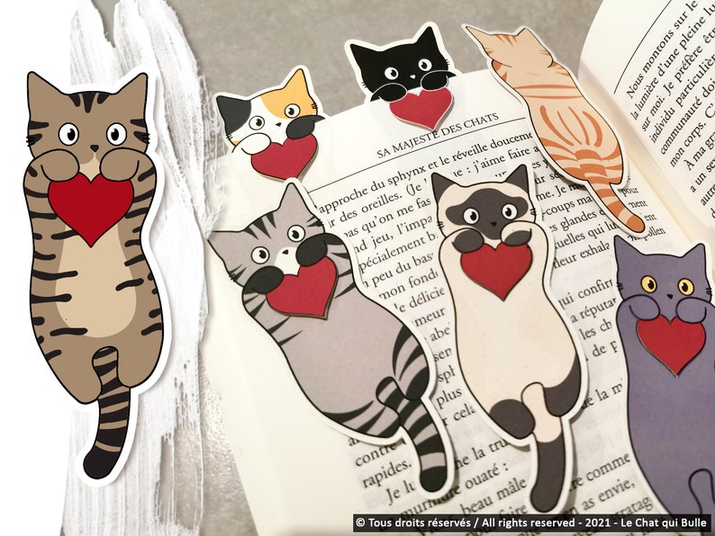 Marcapáginas reciclados gatos enamorados imagen 1