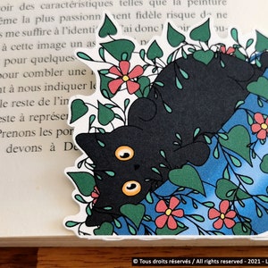 Recycled bookmarks cat in a flowerpot corner bookmarks corner bookmark image 2