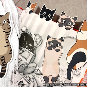 Classic cat bookmarks, recycled cardboard