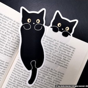 Marque-pages pelliculé chat noir