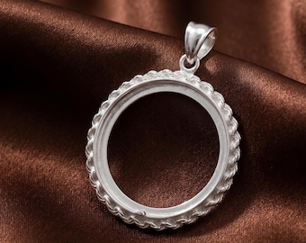 925 Sterling Silver Round Pendant, keepsake jewelry,Memorial Jewelry,Empty pendant setting for Resin works DIY Making Supplier