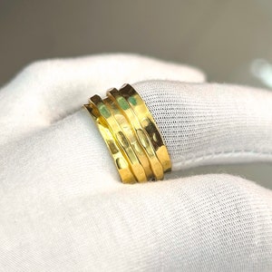 925 Sterling Silver band Ring, 13 mm Band Ring, Gold Plated Band Jewelry, Handmade Men&#39;s Band - Wedding Band Ring - Birthday Gift Jewelry