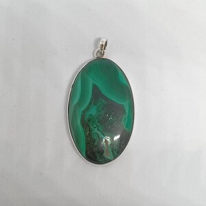 Natural Malachite Cabochon Pendant, 925 Sterling Silver Pendant Jewelry For Unisex Gift, Beautiful Malachite Stone Gift for Birthday