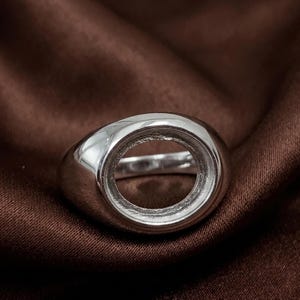 Sterling Silver Oval Bezel Ring Setting, DIY Jewelry Supplies