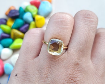 Natural Citrine Gemstone Ring, 925 Silver Latest Ring, Citrine Ring, 925 Sterling Boho Ring, Handmade Ring, Women Ring Lovely Gift For Her