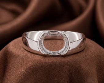 Sterling Silver Ring Setting, Oval Bezel Cup Setting, \Without Stone Blanks Ring, Christmas Gifts, DIY Jewelry Supplies Listing for 1 Piece