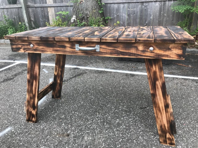 Rustic Portable Folding Grill Table Image 0