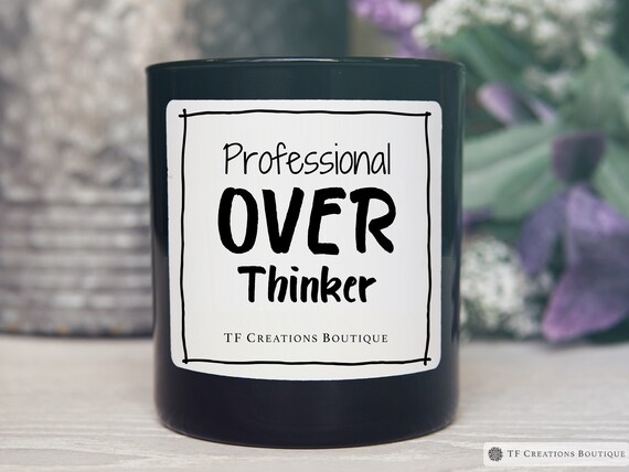 Professional Overthinker, Woodwick Soy Candle, Funny Candle Gifts, Sarcastic Candles, Self Care Gifts, Best Friend Gifts, Gifts for Her