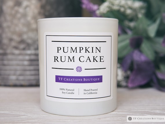 Pumpkin Rum Cake Soy Candle, Cinnamon Scent, Fall Scented Candle, Pumpkin Candle, Rum Candle, Harvest Candle, Fall Holiday Candle, Wooden