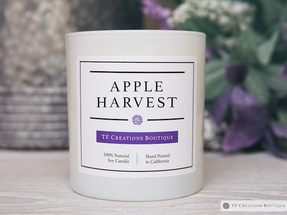 Apple Harvest Wooden Wick Soy Candle, Nutmeg Candle, Fall Spice Candle, Apple Candle, Vanilla Candle, Holiday Candle, Gift Box, fall candles