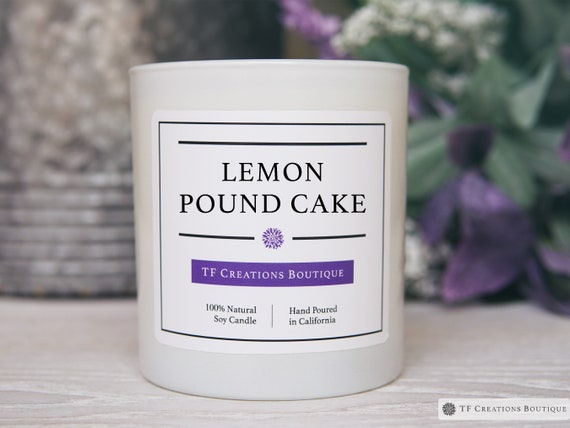 Lemon Pound Cake, Wooden Wick Soy Candle, Natural Soy Wax, Vegan Candle, Lemon Scented Candle, Vanilla Sugar Candle, Soy Candle Gift Box