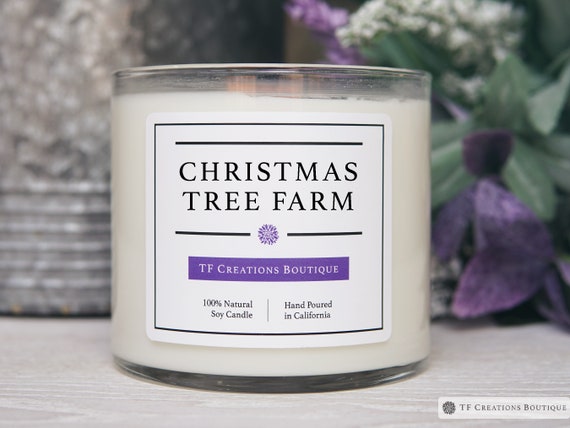 Christmas Tree Candle, Natural Soy Wax Wooden Wick Candle, Christmas Candle, Balsam Fir Scent, Holiday Candle, Cedar Pine Scent, 17oz Candle