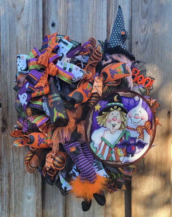 Scarecrow Halloween Wreaths, Ghost Wreaths, Halloween Decor, Fall Decor, Boo Wreath, Spider Wreaths, Outdoor Indoor Wreaths, Fall Wreaths