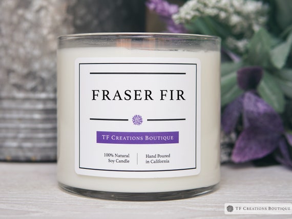 Fraser Fir Candle, Wooden Wick, Soy Wax Candle, Balsam Fir Candle, Holiday Candle, Evergreen Candle, Christmas Candle, 17oz Large Candle