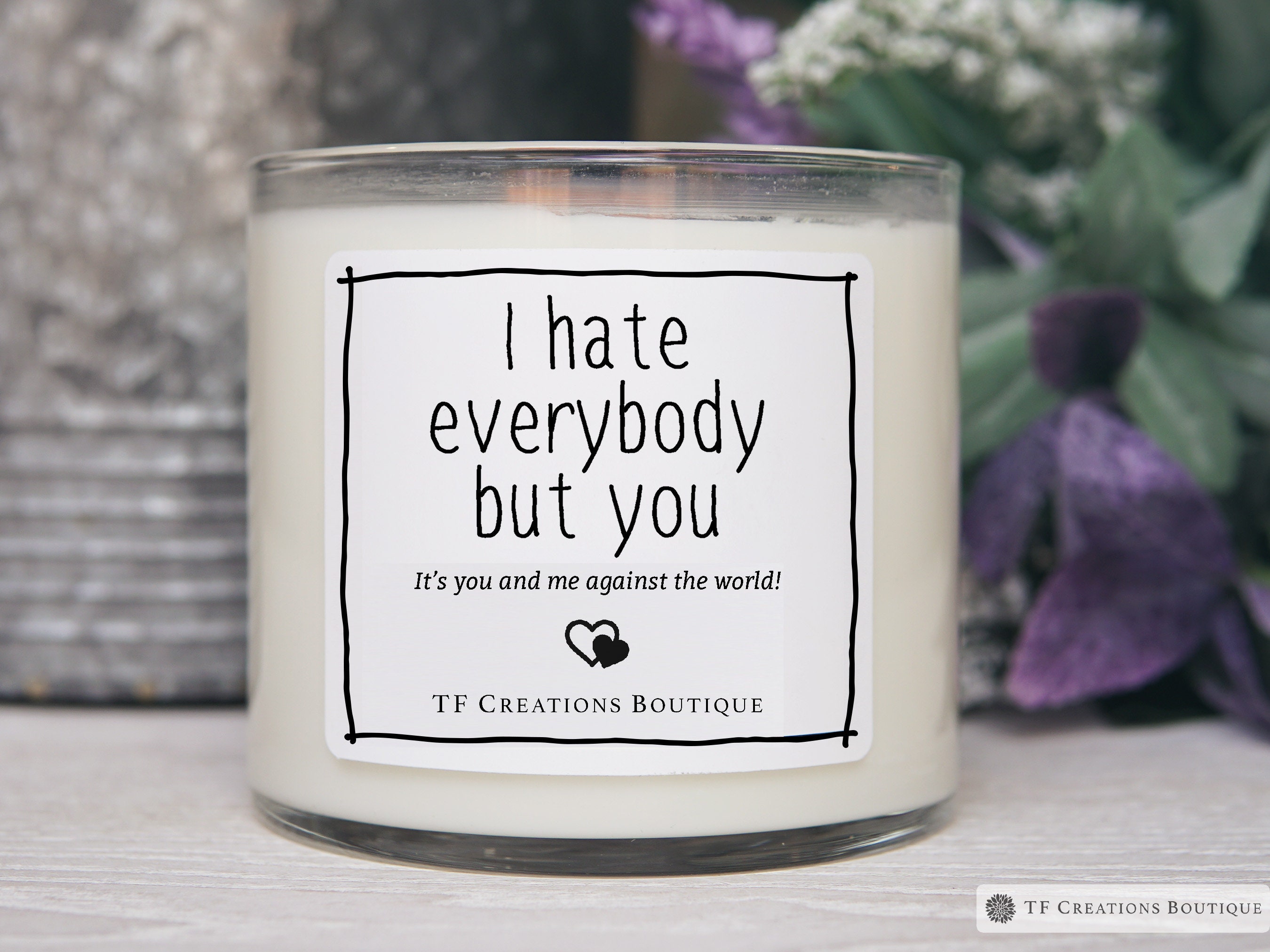 Gift for Her Personalised Friend Candle Muted Script Gift 