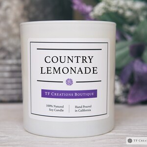 Country Lemonade Wooden Wick Soy Candle, Lemon Candle, Country Candle, holiday giftbox, gift for her, thank you gift, candle gifts, decor