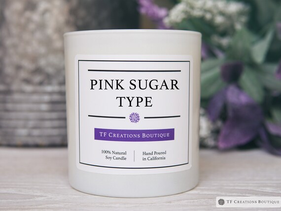 Pink Sugar Type Wooden Wick Soy Candle, Lily Scented Candles, Gifts for friends, Candle Gift Box, Floral Candles, Vanilla Scented Candles