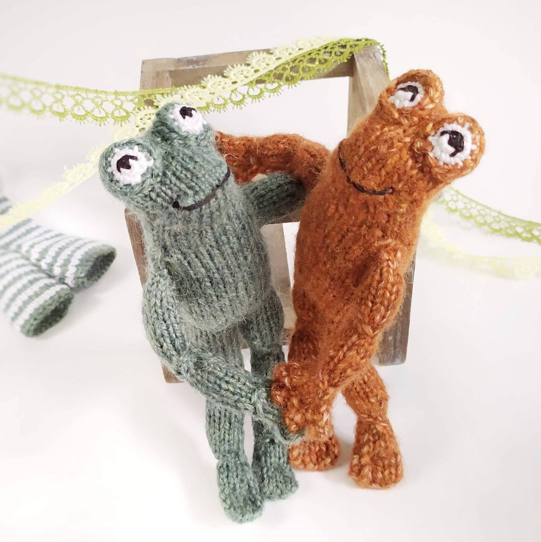 Kikker en pad Pluche speelgoed Gebreid knuffeldier Etsy