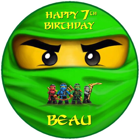 Ninjago Red Black PERSONALISED A4 ICING Edible Cake Topper Birthday Fun Kids