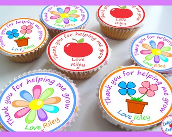 24x PRECUT THANK YOU TEACHER/GRADUATION RICE/WAFER PAPER CUP CAKE TOPPERS 24x PRECUT THANK YOU TEACHER/GRADUATION RICE/WAFER PAPER CUP CAKE TOPPERS