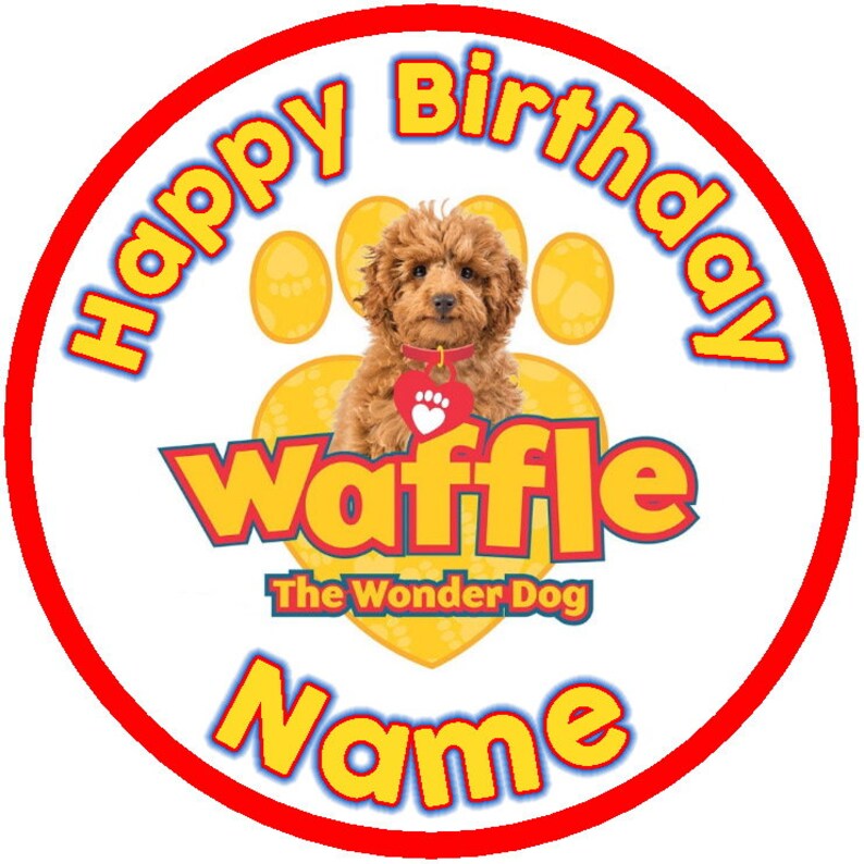 1 X 7.5 Unofficial Waffle Dog Personalised Edible Cake Etsy