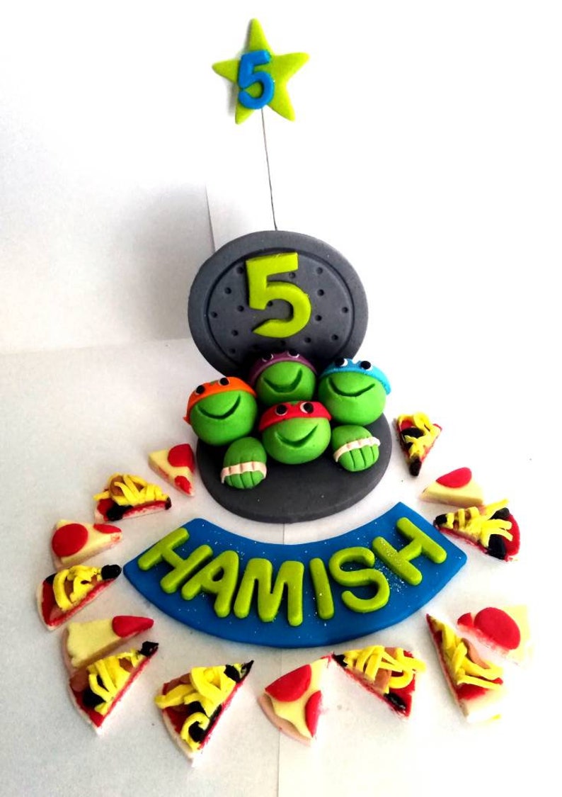 Fondant Ninja Turtle Cake Topper Set Etsy
