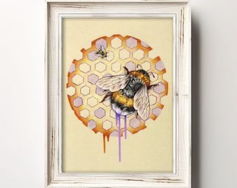 Bumble Bee | 7x5 Giclee Print | Fairycore | Bumble Bee Gifts