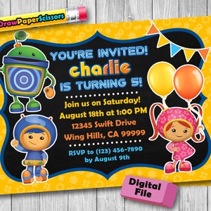 Team Umizoomi Birthday Invitation (Digital Download) - Team Umizoomi Invitation, Team Umizoomi Birthday, Team Umizoomi Party, Team Umizoomi