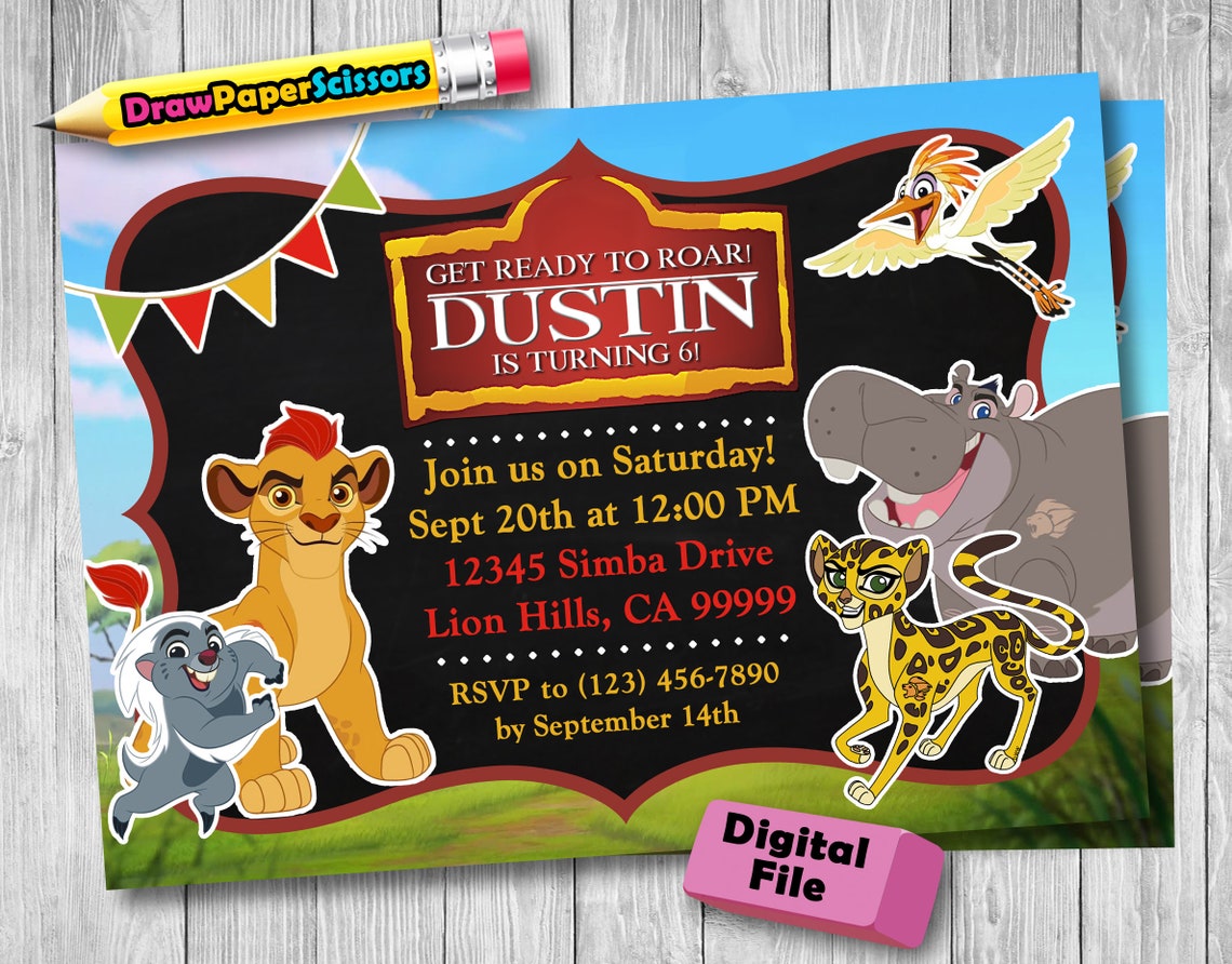 The Lion Guard Birthday Invitation digital Download the Etsy