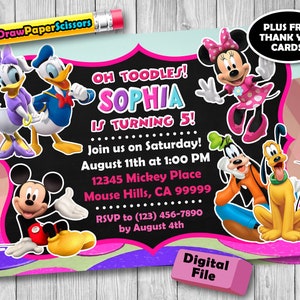 Mickey Mouse Clubhouse Birthday Invitation (Digital Download) - Mickey Mouse Invitation, Mickey Mouse Birthday, Mickey Mouse Party