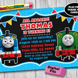 Thomas the Train Birthday Invitation (Digital Download) - Thomas the Train Invitation, Thomas and Friends Invitation, Thomas the Train