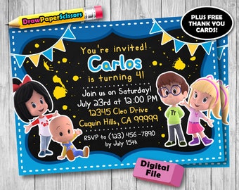 Cleo and Cuquin Birthday Invitation (Digital Download) - Cleo and Cuquin Invitation, Cleo and Cuquin Birthday, Cleo and Cuquin Party