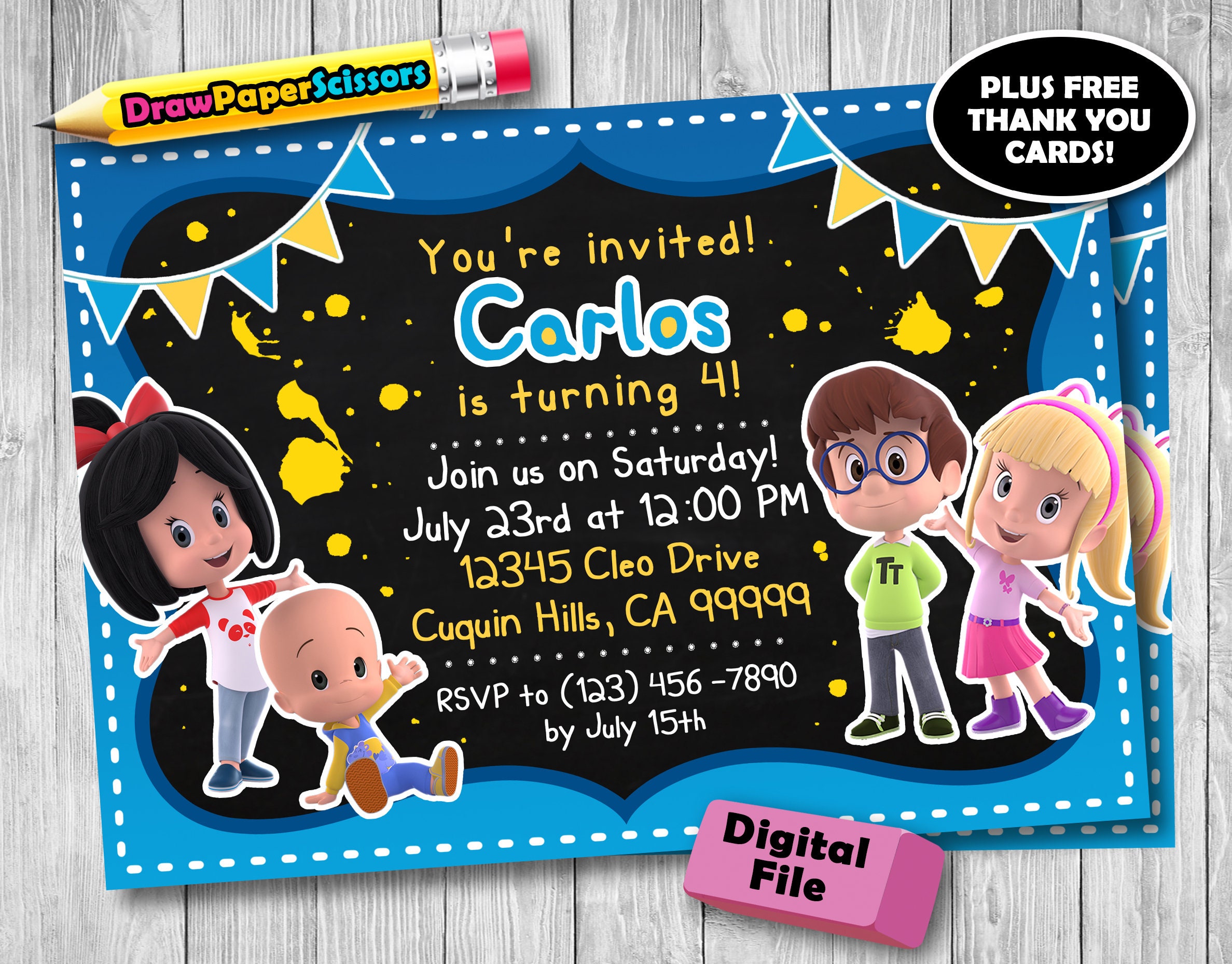 Cleo and Cuquin Birthday Invitation Digital Download Cleo | Etsy