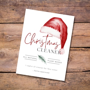 Instant download - Christmas Household Cleaner sticker - Print at home