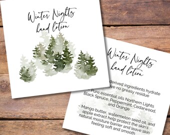 Instant download - Winter Nights hand lotion sample stickers