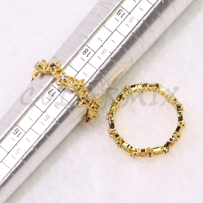 rainbow rings for women 5333 4-8 pieces rainbow zircon rings,Nodule ring,gold plated rings\uff0cmix colors rings for women